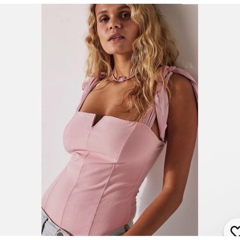Free People Intimately Pink Bodysuit Women's Size Large NWOT‎